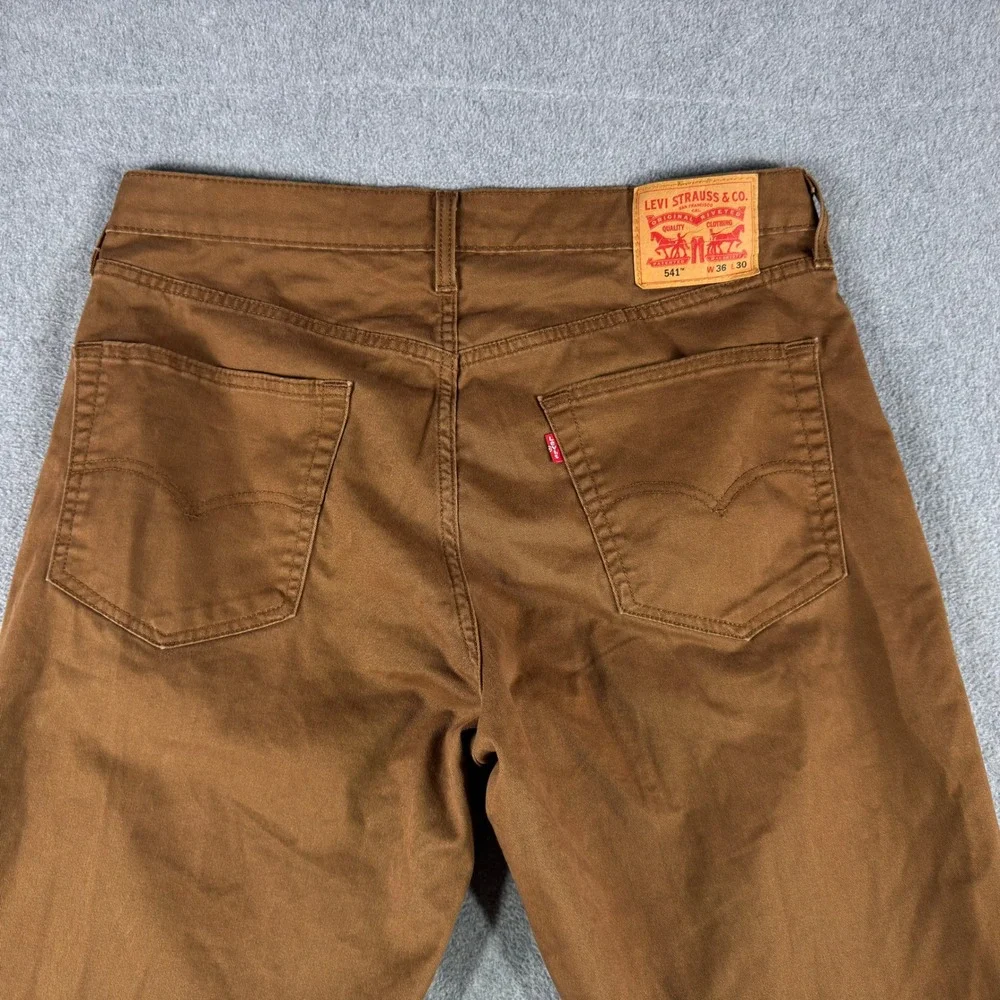Levi's 541 Pants Mens 36x29 Brown Chino Straight Cotton Stretch